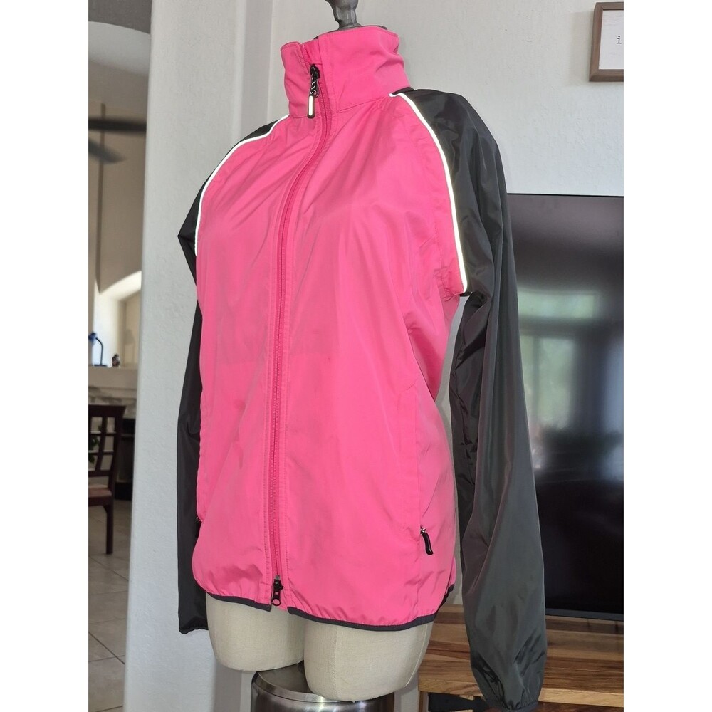 Lands End, The Outfitters Detachable Windbreaker w/Relective Trim & Back Pocket